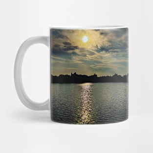 Central Park Sunset Lake Manhattan Skyline NYC Mug